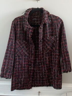 Zara Red and Black Tweed Shirt
